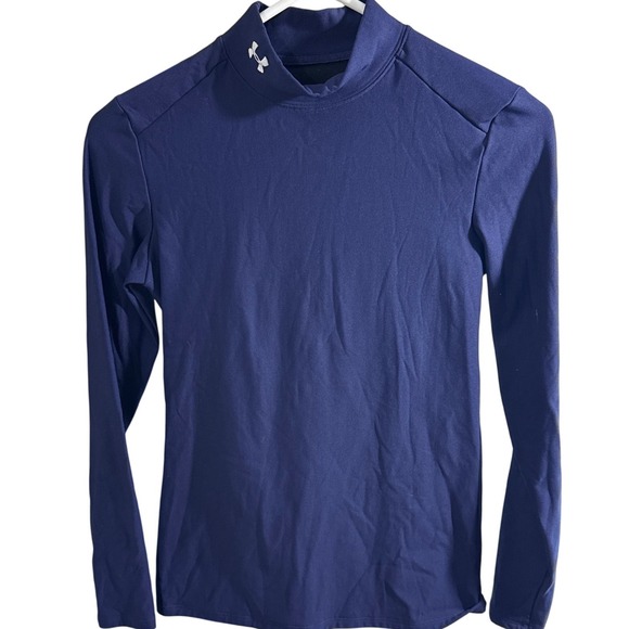 Under Armour Other - Under Armour Base Layer Mens Medium Mock Neck Long Sleeve Navy Compression Shirt